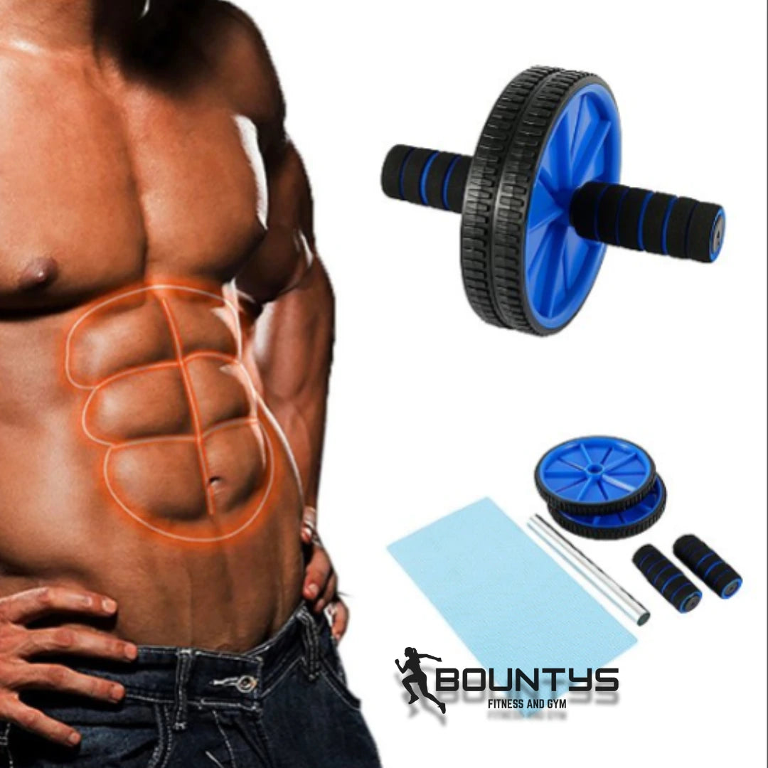 Roda Abdominal Bountys® – Fortaleça o Core e Proteja sua Coluna | Treino Seguro e Eficiente em Casa para 40+
