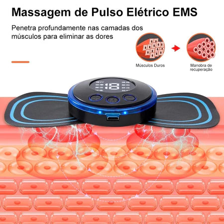 Massageador Elétrico Portátil Bountys® – Alívio Rápido de Dores Musculares em Qualquer Lugar | Recarregável e Ideal para 40+