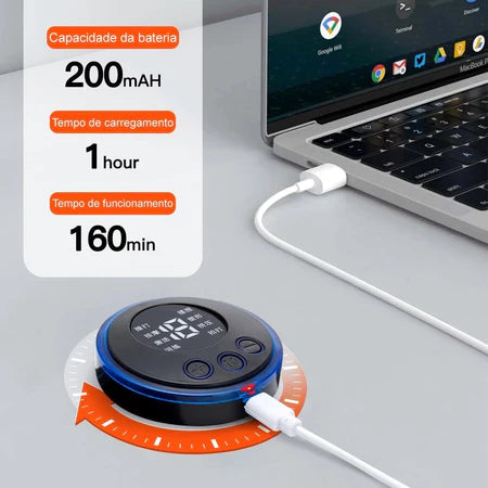 Massageador Elétrico Portátil Bountys® – Alívio Rápido de Dores Musculares em Qualquer Lugar | Recarregável e Ideal para 40+