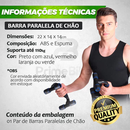 Kit Funcional Bountys® – Roda Abdominal, Barra de Flexão e Corda de Pular para Fortalecimento e Queima Calórica em Casa 40+