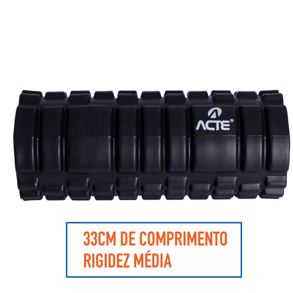 Rolo de Liberação Miofascial Bountys® 33cm – Alívio de Tensões, Mobilidade e Massagem Profunda em Casa | Ideal para Yoga, Pilates e 40+