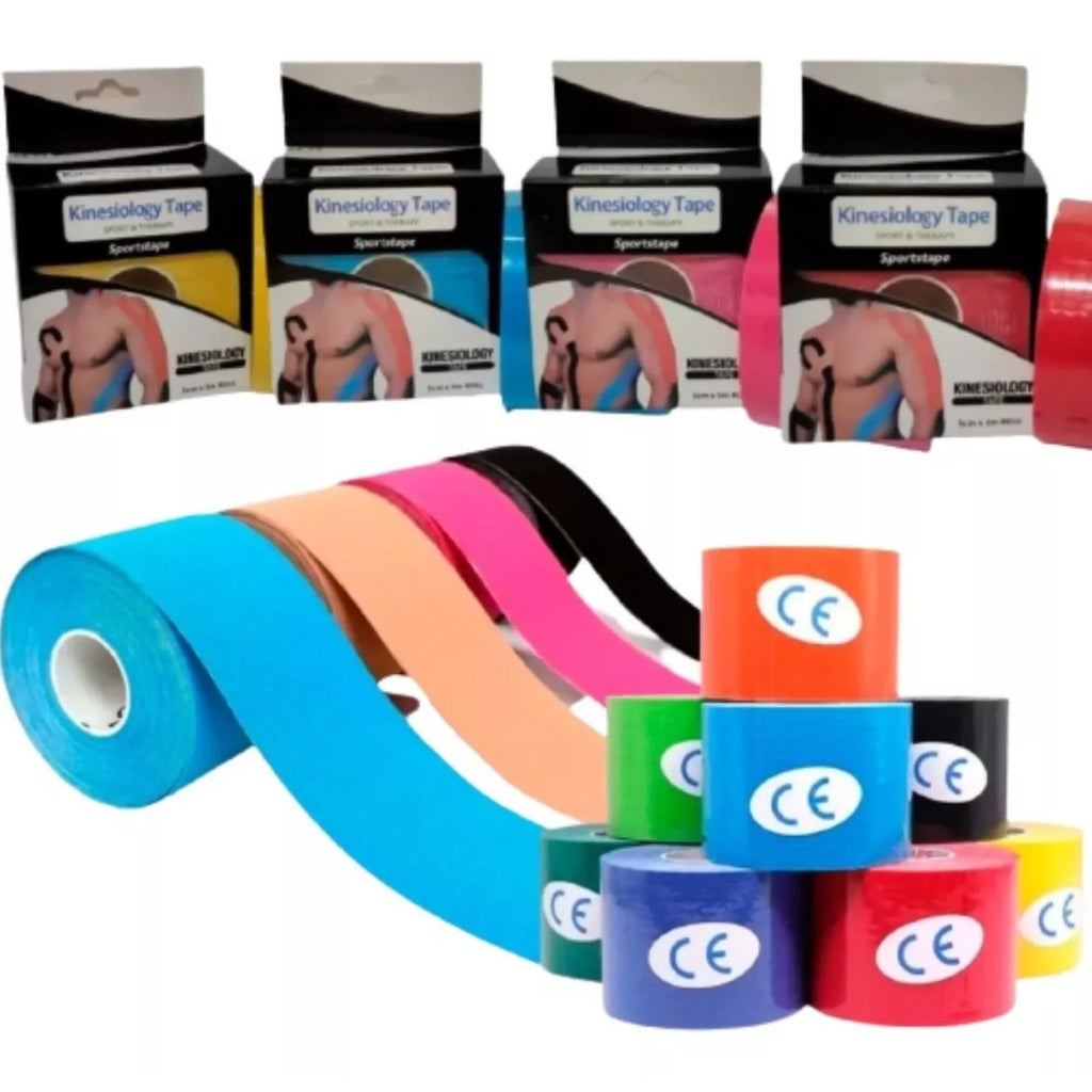 Fita Kinesio Tape Bountys® – Bandagem Elástica 5cm x 5m para Alívio de Dores, Suporte Muscular e Fisioterapia 40+