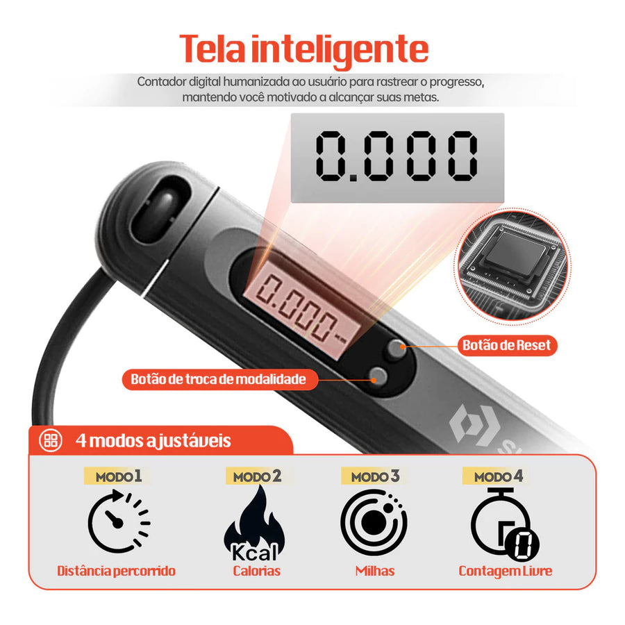 Corda de Pular Sem Fio Bountys® – Queime Calorias Sem Impacto em Casa | Ideal para 40+ + Brindes Exclusivos