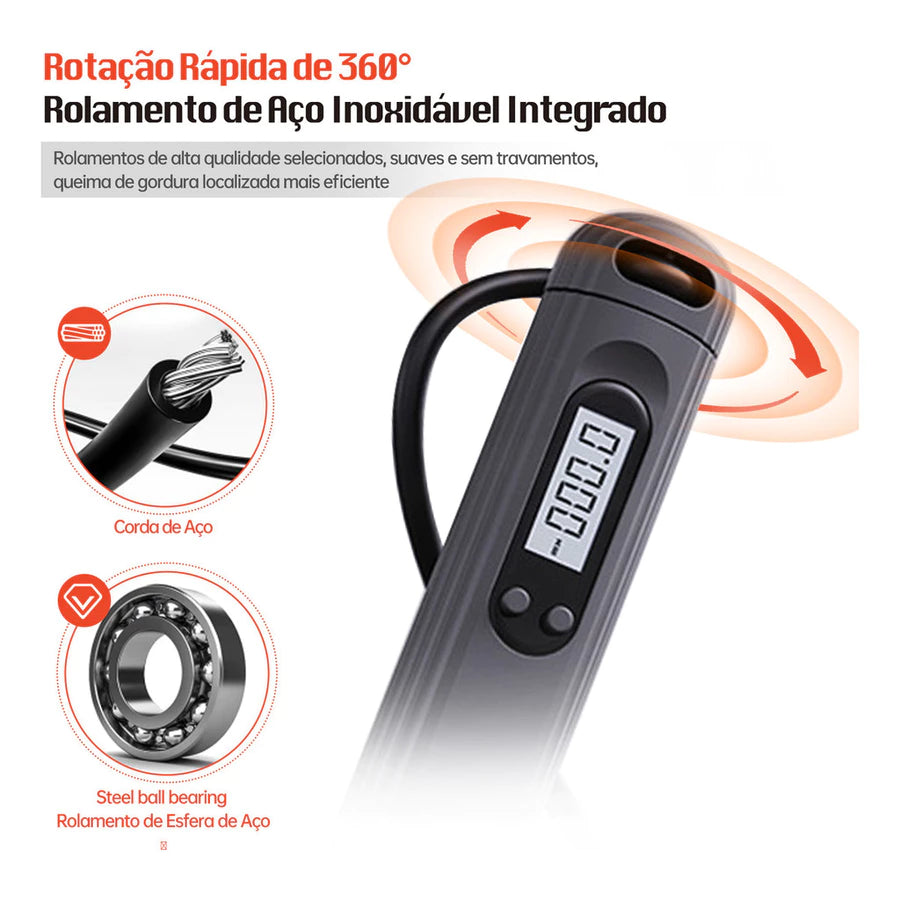 Corda de Pular Sem Fio Bountys® – Queime Calorias Sem Impacto em Casa | Ideal para 40+ + Brindes Exclusivos