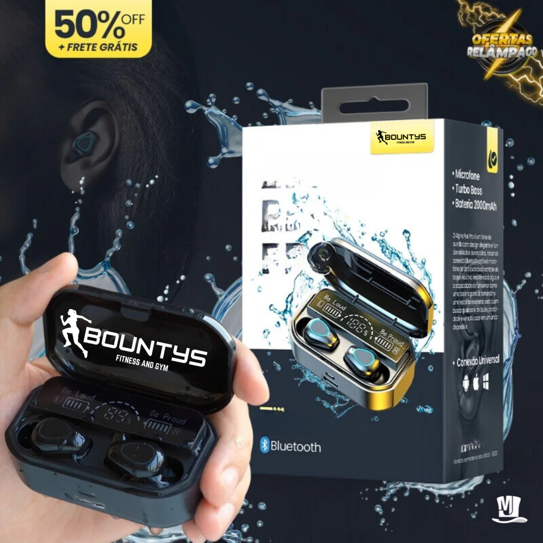 Fone de Ouvido Bluetooth TWS M10 c/ POWER BANK 2000mAh