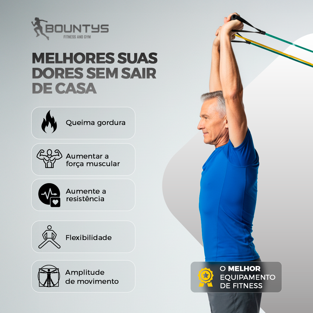 Kit 11 Peças Elásticos Bountys Sua Academia em Casa + (BRINDES GRÁTIS)