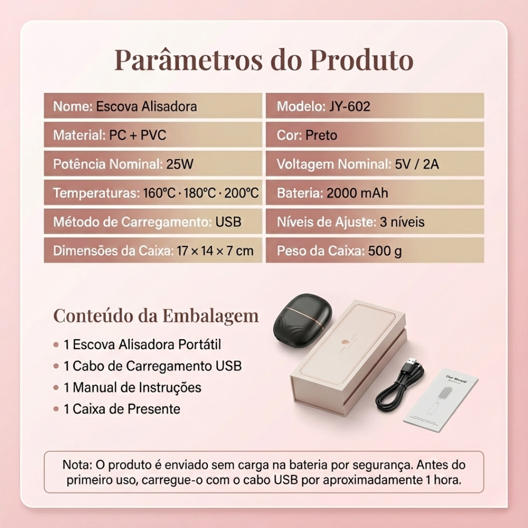 Mini Escova Alisadora Bountys® | ULTIMAS UNIDADES 🔥