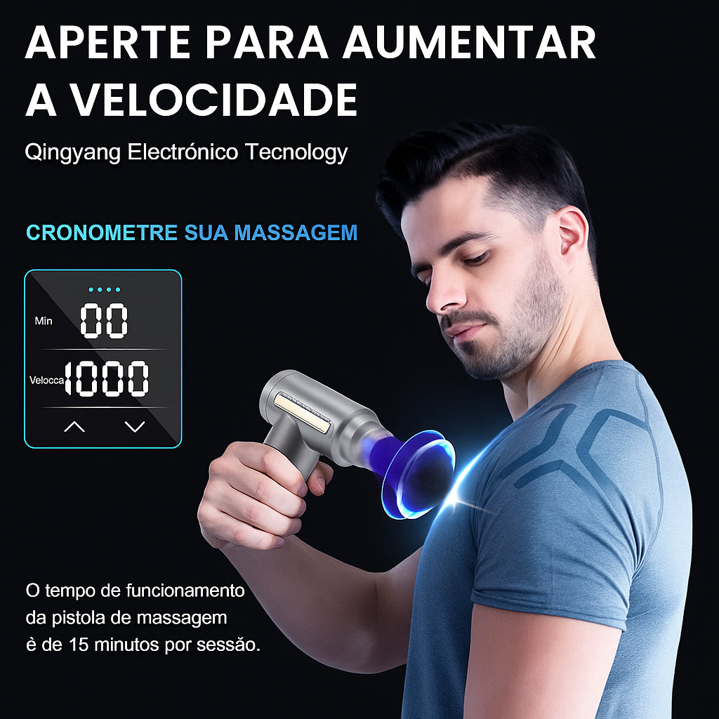 Pistola Massageadora Elétrica Profissional BOUNTYS COMPRE E LEVE: 1 TAPETE MASSAGEADOR + 1 MINI MASSAGEADOR ELETRICO PARA PESCOCO DE BRINDE.