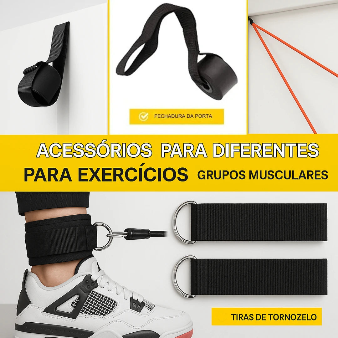 Kit 11 Peças Elásticos Bountys® Sua Academia em Casa + (BRINDES GRÁTIS)